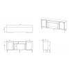 JUTA EF komoda + electric židinys 202x39.5x85 juodas + linol calabria