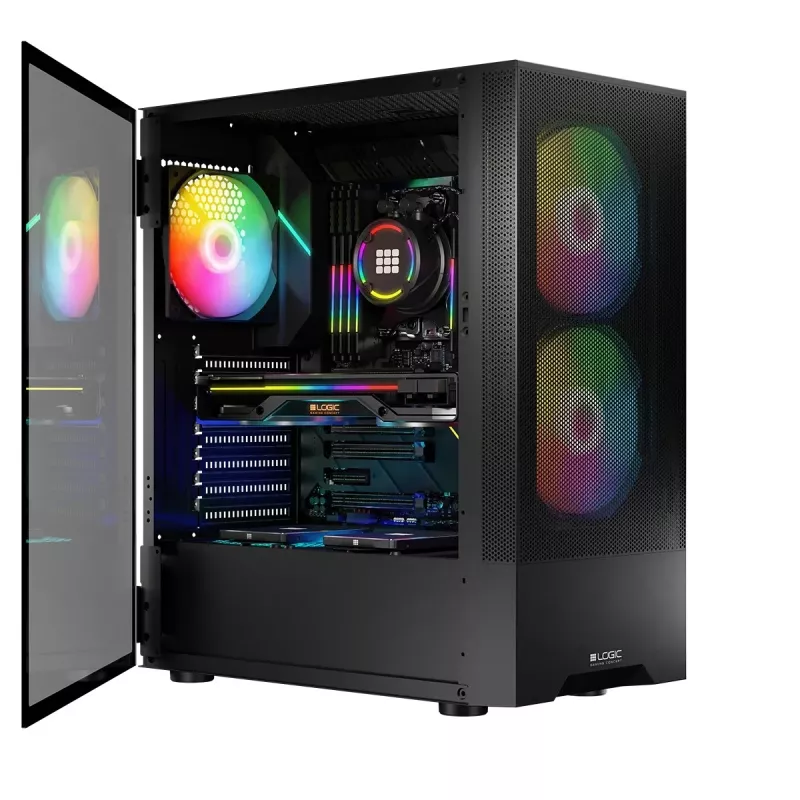 Korpusas Logic ARYA ARGB MINIDI USB 3.0 Juodas