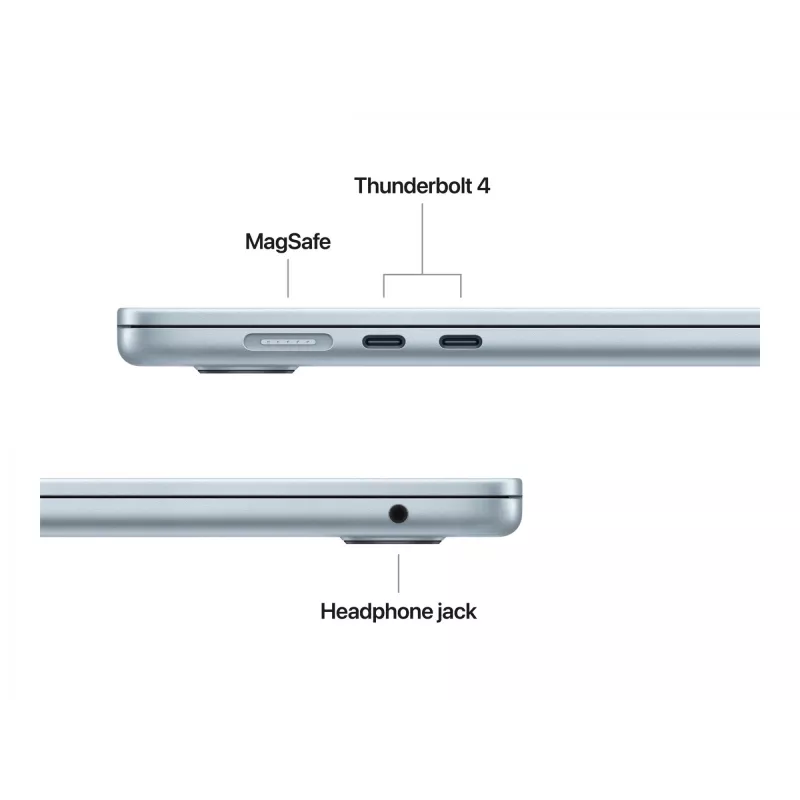 “MacBook Air 15, Dangaus Mėlyna, M4 (10-CPU/10-GPU), 16GB, 512GB, Vokiška, 35W Dual USB-C Port Power Adapter, MC7C4D/A”
