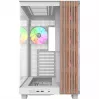 PC korpusas Thermaltake View 380 XL WS ARGB Snow White — Midi bokštas, ATX palaikymas, su langu