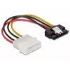 SATA HDD kabelis DeLOCK 60120 4pin vyriškas su metaliniu spaustuku tiesus 0,12 m