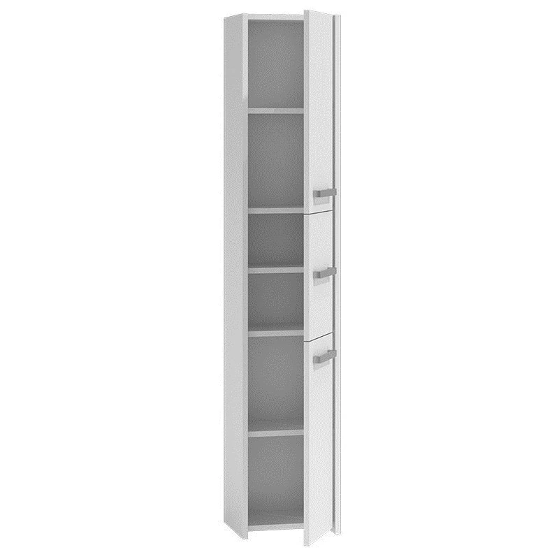 Laisvai pastatoma vonios spintelė S33 BIEL balta, 6 lentynų, 300×300×1700 mm
