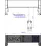 Bachmann DESK 2 elektros ilgintuvas, 2 J tipo (T13) lizdai, USB-A/USB-C