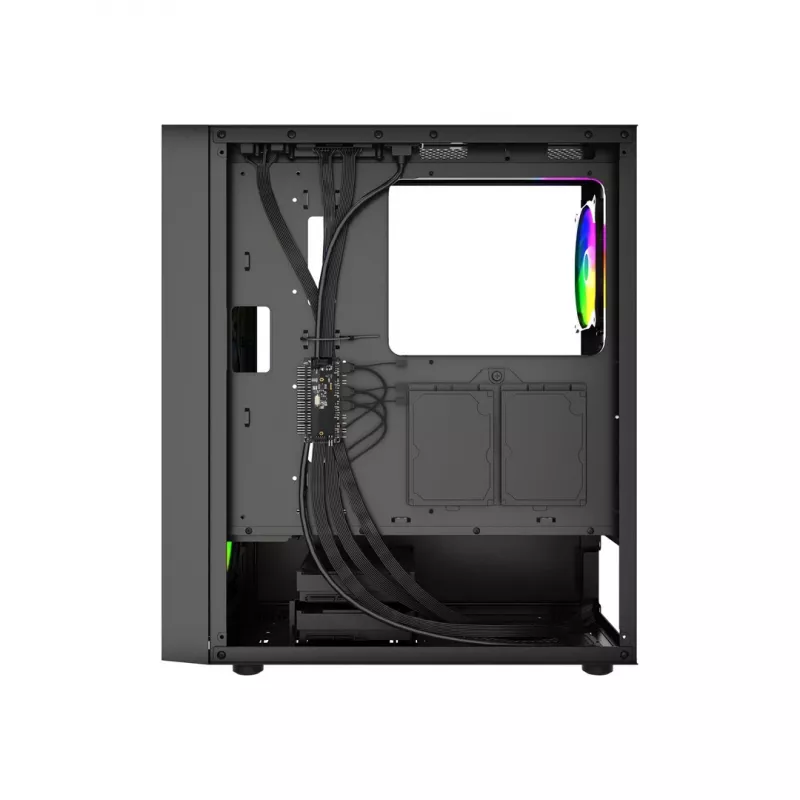 Gembird Fornax 4300 CCC-FC-4300 ATX Midi Tower žaidimų kompiuterio korpusas, grūdintas stiklas, ARGB ventiliatoriai, 2x USB 3.1, 1x USB 2.0, juodas