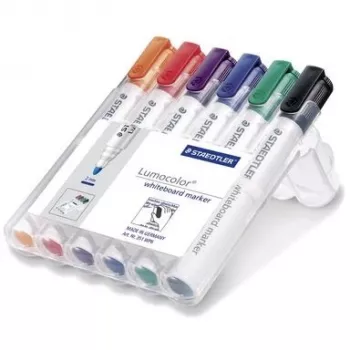 Markeris Staedtler Lumocolor 351 baltajai lentai, 6 vnt., kulkos formos antgalis