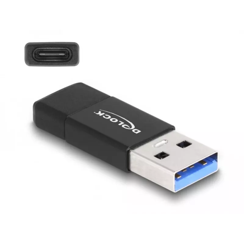 DeLOCK 60001 USB A į USB C adapteris, juodas