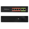 Eterneto PoE jungiklis QOLTEC 52289 — 4x RJ45 PoE prievadai, 2x RJ45 jungtis, 65W galios biudžetas