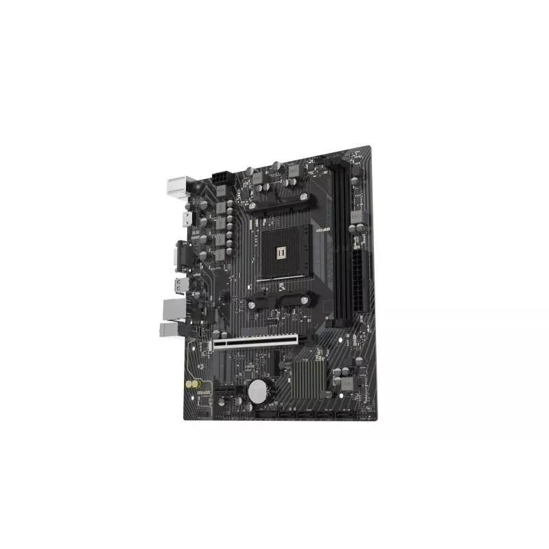 Micro ATX pagrindinė plokštė Sapphire A520M-E lizdui AM4, AMD A520 mikroschemų rinkinys, 2x DDR4 DIMM, iki 64 GB, PCIe 3.0 x16/x1, SATA III, Gigabit LAN