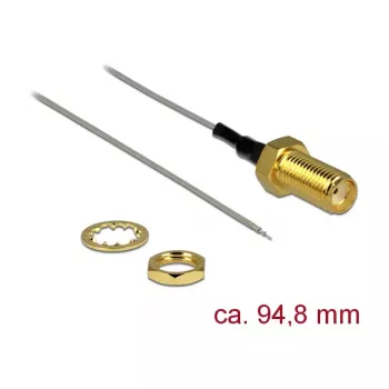 Koaksialinis kabelis DeLOCK 89600 94,8 mm SMA atviras galuotas alavuotas pilkas