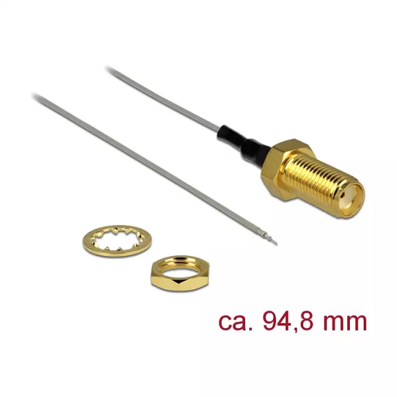 Koaksialinis kabelis DeLOCK 89600 94,8 mm SMA atviras galuotas alavuotas pilkas