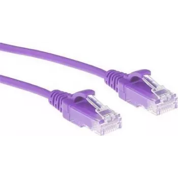 ACT Purple 3 m LSZH U/UTP CAT6 plonas lizdinis kabelis su apsaugotais RJ45 jungtimis