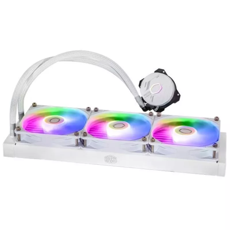 Skysčio aušinimo komplektas Cooler Master MasterLiquid 360L Core ARGB Baltas 12 cm ventiliatoriai