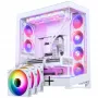 PHANTEKS NV Series NV7 E-ATX korpusas, grūdintas stiklas, ARGB - Baltas su M25 Gen2 PWM D-RGB 3 vnt. komplektu - Atvirkštinė mentė, 140 mm + DRGB rinkinys