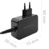 Qoltec 52386 GaN POWER PRO įkroviklis | 1xUSB-C | 65W | 5-20V | 3-3.25A | Juodas