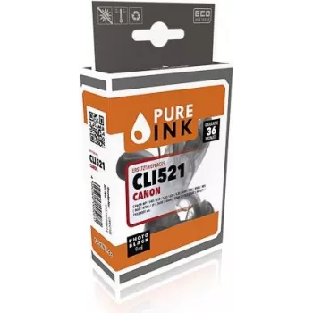 PURE INK CAN521BK PI CANON CLI521BK MP rašalas foto juodas atstatyta lustas 9ml - suderinamas - Matinis/Foto juodas