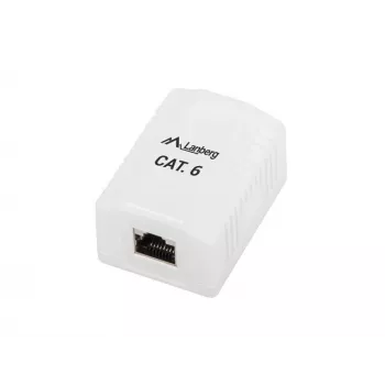 Sieninis RJ-45 lizdas baltas Lanberg OS6-0001-W
