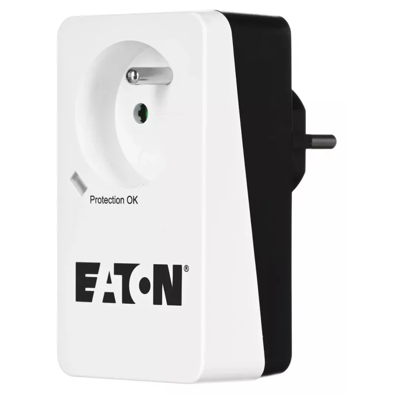 Apsaugos nuo viršįtampių dėžutė Eaton Protection Box 1 FR – 1 kištukinis lizdas E tipas, 220–250 V, 16 A, 4000 W, juoda, kompaktiška