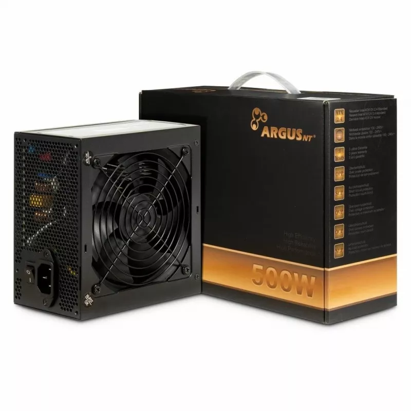 Inter-Tech ArgusNT BPS-500 maitinimo blokas 500 W 20+4 pin ATX ATX Juoda