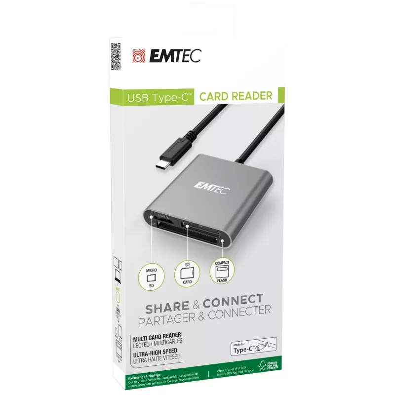 Card Reader Emtec ECCAREADT610C USB 3.1 Pilka