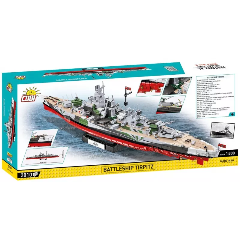 Lėktuvnešio Tirpitz modelis COBI COBI-4839 Konstravimo rinkinys Mastelis 1:300 Ilgis 870 mm Aukštis 215 mm