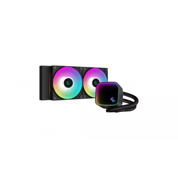 DeepCool LS520 SE AIO skystinis procesoriaus aušintuvas, 2 x 120 mm, ARGB, juodas