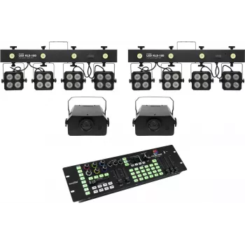 Apšvietimo rinkinys EUROLITE KLS-180 LED 2 vnt. + WF-40 LED 2 vnt. su DMX valdikliu