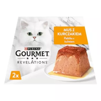 Šlapias kačių ėdalas Purina Nestlé GOURMET Revelations Mousse Vištiena padaže 2 x 57 g pakeliai