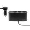 Automobilinis USB įkroviklis SAVIO SA-024 – universalus mobiliųjų įrenginių įkroviklis, įėjimas 12–24 V, išėjimas 5 V, juodos spalvos, cigarečių degiklio lizdui