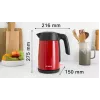Elektrinis virdulys Bosch TWK7L464 – 1,7 l, 2400 W, raudonas, plastikinis korpusas