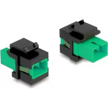 Keystone modulis DELOCK 87121 – SC adapteris, plokščias, žalia/juoda, 16,5×27,4×21,9 mm
