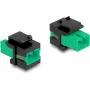 Keystone modulis DELOCK 87121 – SC adapteris, plokščias, žalia/juoda, 16,5×27,4×21,9 mm