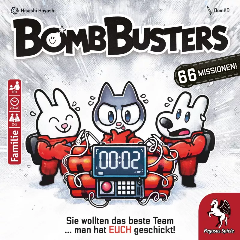 Stalo žaidimas Pegasus Spiele Pegasus Bomb Busters (Spiel des Jahres 2025) – šeimyninis strateginis žaidimas
