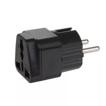 Kištukinis adapteris Maclean MCE155 NEMA 5-15P į E tipą FR juodas