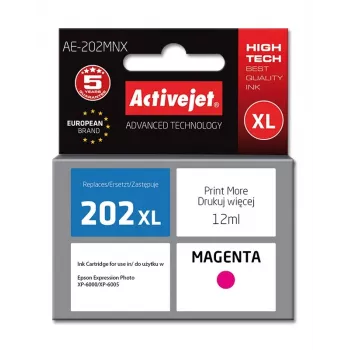Activejet AE-202MNX rašalo kasetė (atitikmuo Epson 202XL H34010; Supreme; 12 ml; raudona)