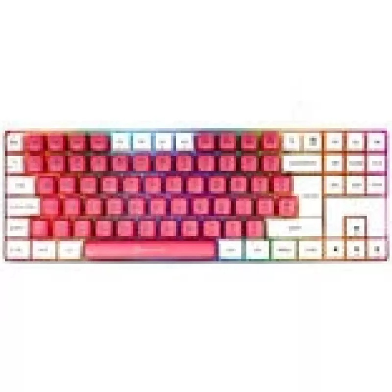 Mechaninė žaidimų klaviatūra GAMIAC TKL90G su Kailh Red jungikliais, be skaičių bloko, balta/raudona
