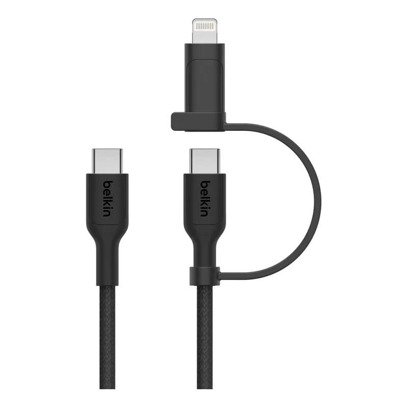 USB laidas Belkin BoostCharge Pro 1,5 m USB-C į USB-C/Lightning juodas