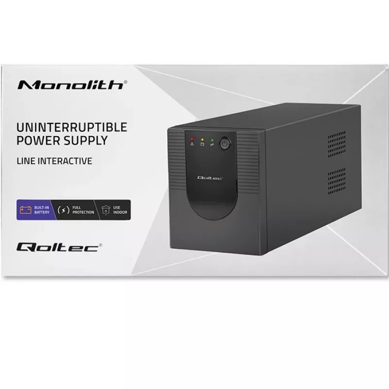 Nepertraukiamo maitinimo šaltinis UPS Qoltec 53775 1,2 kVA 720 W 4 AC lizdai