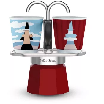 Moka puodas BIALETTI MINI EXPRESS Magritte raudona – 0001406, mažas kavinukas viryklei