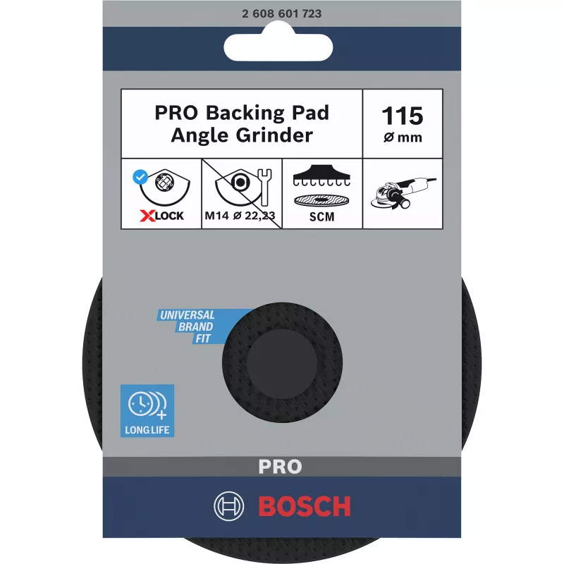 Šlifavimo pagrindas Bosch X-LOCK SCM 115 mm Velcro su centravimo kaiščiu 2608601723 kampiniams šlifuokliams