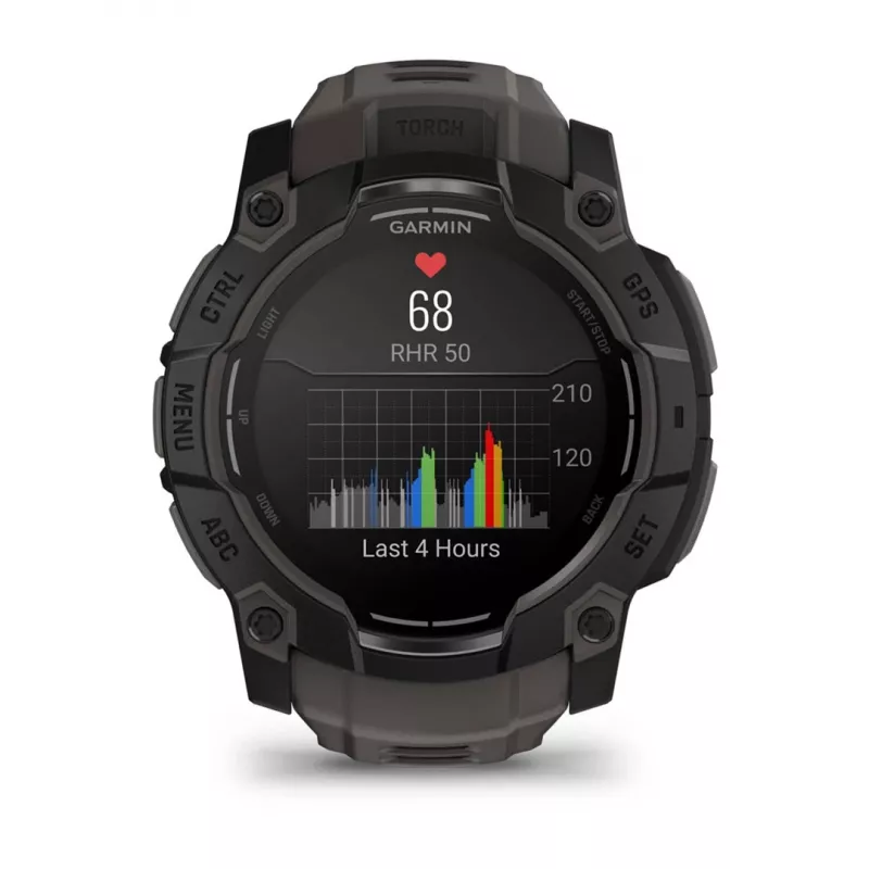Garmin Instinct 3 AMOLED 3,3 cm (1,3 colio) 50 mm Skaitmeninis 416 x 416 pikselių Liečiamas ekranas Juodas GPS (palydovas)