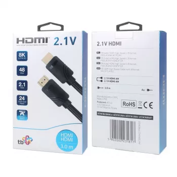 HDMI 2.1 laidas 3 m 8K juodas, sukurtas žaidėjams