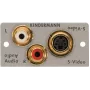 Užspaudžiamas lizdas Kindermann 7444-531 — RCA x2 ir Mini-DIN 4 kontaktų