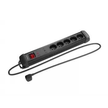 Lanberg SP1-05E-0300-BK apsauginis ilgintuvas su 5 lizdais ir 3 m laidu