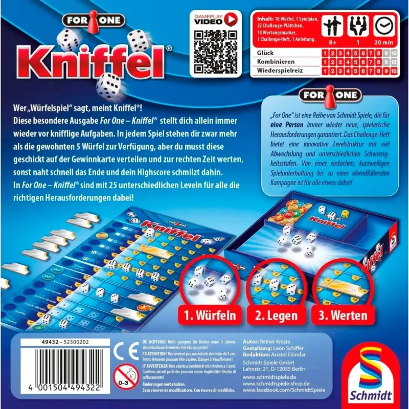 For One - Kniffel, Kauliukų Žaidimas
