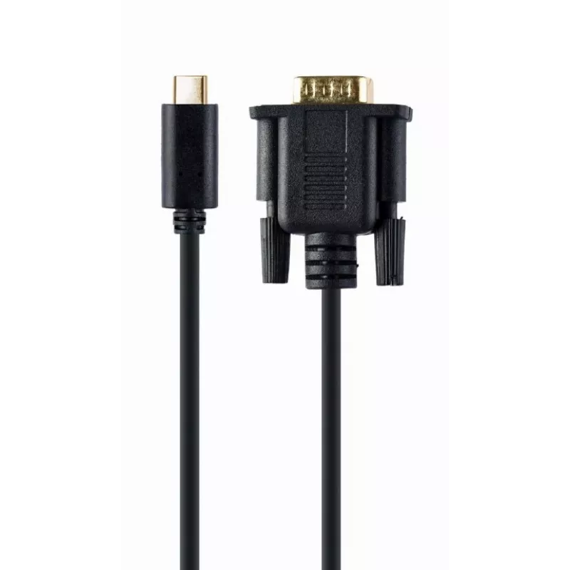 Gembird A-CM-VGAM-01 USB-C į VGA kištukas adapterio kabelis, 1920x1080 60 Hz, 2 m, juodas