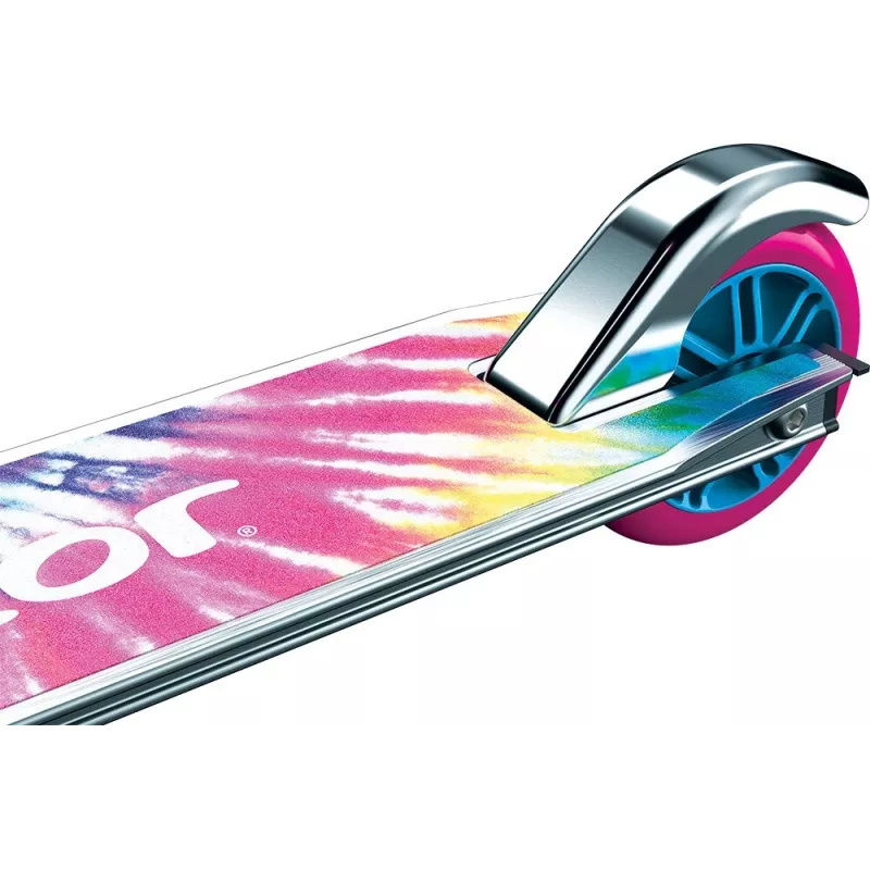 Vaikiškas paspirtukas Razor A Tie-Dye – aliuminis sulankstomas 2 ratų paspirtukas, reguliuojamas vairas, ABEC-5, maks. apkrova 65 kg
