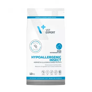 VET EXPERT Veterinary Diet Hypoallergenic Insect Dog - sausas šunų ėdalas - 12 kg