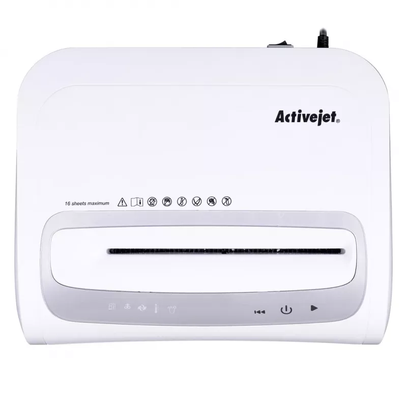Popieriaus smulkintuvas Activejet ASH-1602M, P-5, 28 l, 2×14 mm, baltas