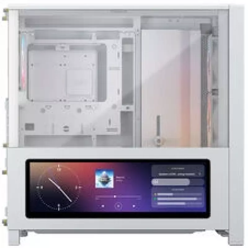 Corsair FRAME 4000D LCD RS korpusas, Midi-Tower, ATX, ARGB, grūdintas stiklas - Baltas