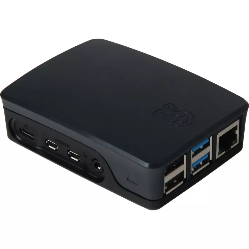 Originalus Raspberry Pi 4B korpusas juodai/pilkas (RPI4 CASE BLK/GRY)